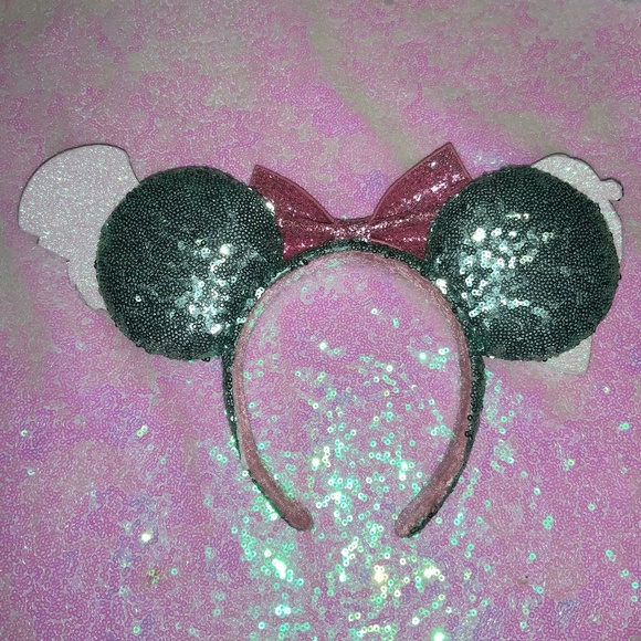 Custom Alice In Wonderland Alice & Mad Hatter Rhinestoned Repurposed Mouse Ears - Picture 3 of 3